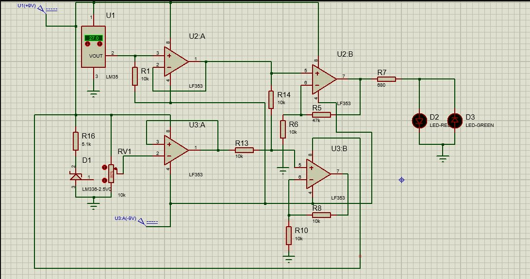 LM35: circuito con amplificador operacional