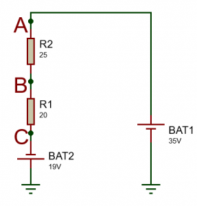 Voltajes A,B,C del circuito