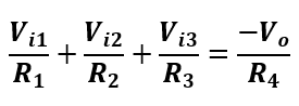 Ecuación del amplificador sumador